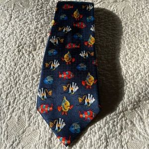 Handmade Silk Fish Patterned Necktie by Puritan